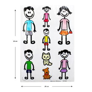 Adhesivo decorativo con 8 stickers del tema MI FAMILIA. - SAFETY ECUADOR