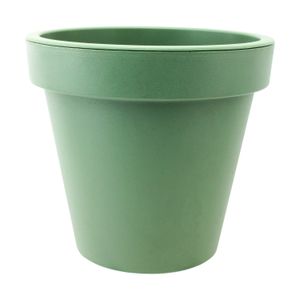 Maceta de 20 cm plástica de polipropileno VERDE OLIVO. - PRO GARDEN
