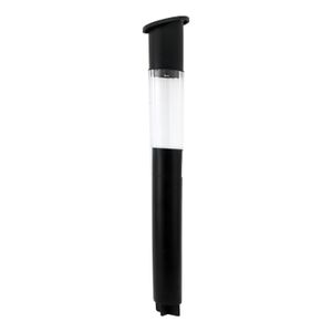 Lampara solar con luz LED dentro de una carcasa transparente acanalada con un cuerpo negro. - ORGILL