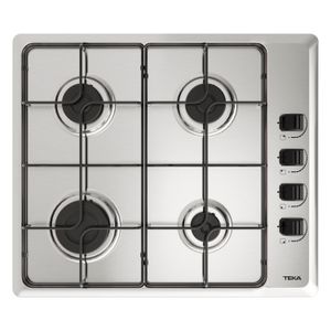 Encimera a gas HLX 640 con base de acero inoxidable de 4 puestos y encendido automático. - TEKA