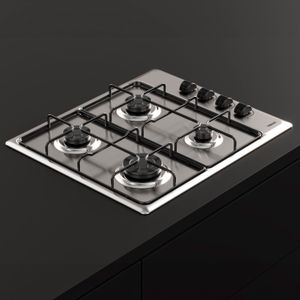 Encimera a gas HLX 640 con base de acero inoxidable de 4 puestos y encendido automático. - TEKA