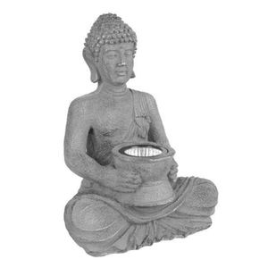 Buda decorativo con luz solar para jardín; 31 cm. - ORGILL