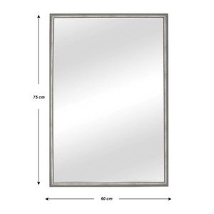 Espejo de pared GRIS OSCURO rectangular con marco de madera tipo metálico de 60 x 75 cm. - K HOME