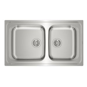 Fregadero CLASSIC 2C de acero inoxidable de 2 cubetas de 860 x 500 mm. - TEKA