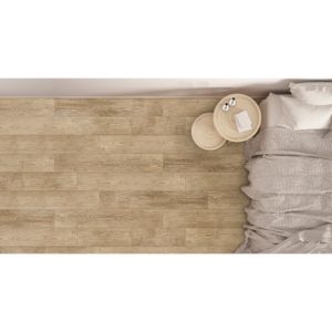 Porcelanato rein almendra satinado de 20 x 120 cm - ECUACERAMICA