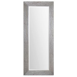 Espejo de pared GRIS rectangular con marco de madera tipo metálico de 71 x 157 cm con diseño ondulado. - K HOME