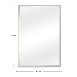 Espejo de pared GRIS CLARO rectangular con marco de madera tipo metálico de 61,5 x 76,5 cm. - K HOME