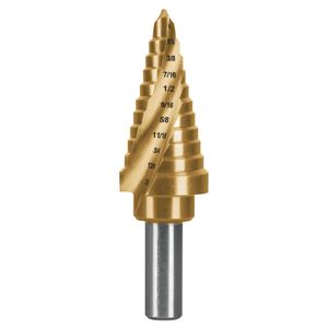 Broca escalonada titanio 11 escalones 1/4" a 7/8" - TRUPER