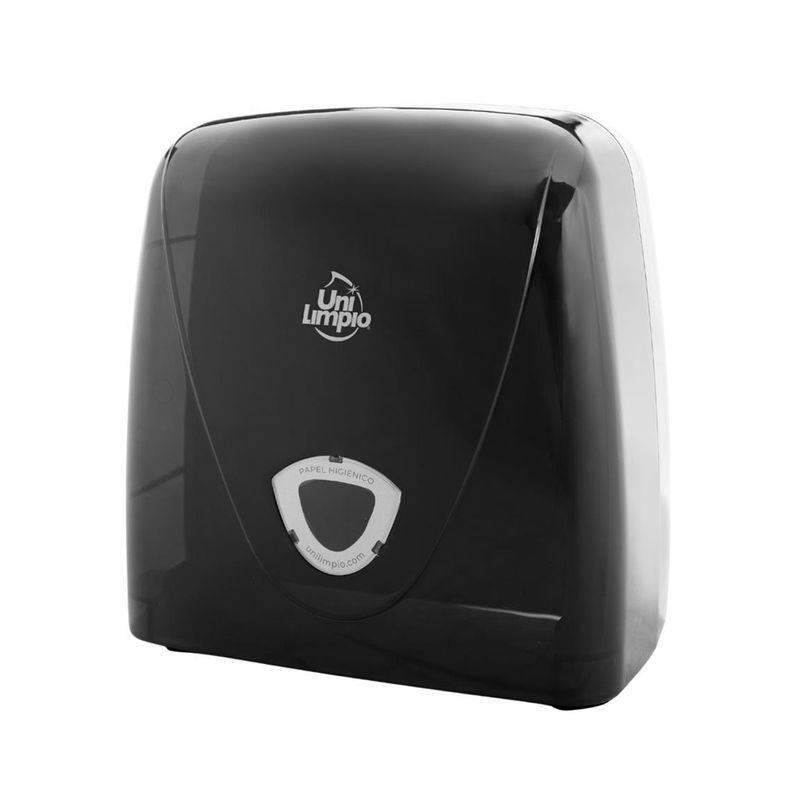 Dispensador-para-papel-higienico-JUMBOcon-elementos-de-anclaje-de-color-negro-translucido.