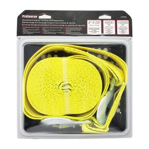 Correa para remolque amarilla de poliéster de 5 metros y 7,6 cm con ganchos de acero. - PROSOURCE