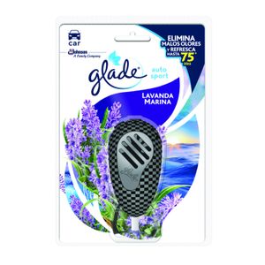 Ambiental para auto 1 aparato + 1 repuesto con aroma LAVANDA MARINA; 7 ml. - GLADE
