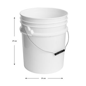 Balde industrial color BLANCO de plástico; capacidad de carga 5 Gl. - LEAKTITE