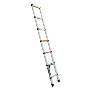 Escalera telescópica de 7 peldaños tipo II con capacidad de 102kg de carga. - TRUPER