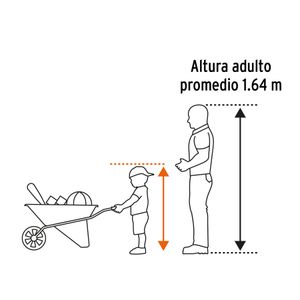 Carretilla para niños con concha metálica de 54 x 40 cm. - TRUPER