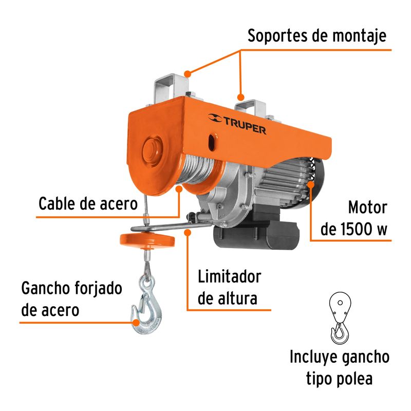 Tecle-Polipasto-electrico-de-127V-con-capacidad-de-carga-de-600-kg-de-1180W.