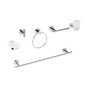 Juego de accesorios de baño de 6 piezas de acabado cromo Tubig. - FOSET