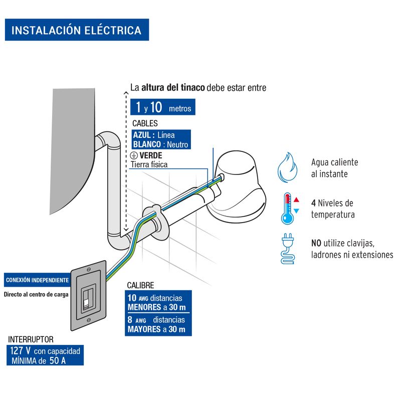 Ducha-electrica-de-4-temperaturas-de-5400W-beige-de-16.5cm-de-diametro-con-cuerpo-de-PVC.