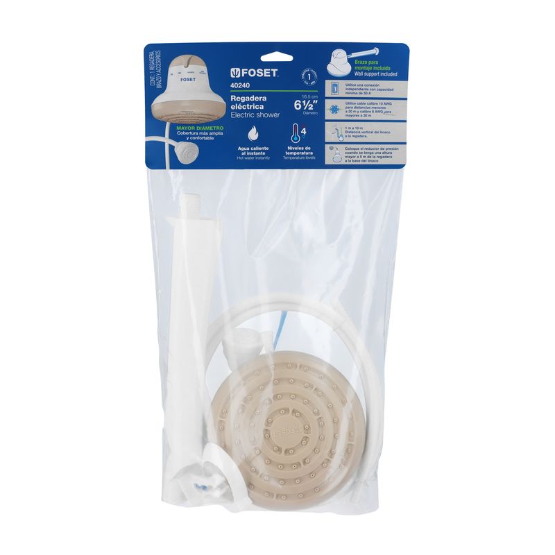 Ducha-electrica-de-4-temperaturas-de-5400W-beige-de-16.5cm-de-diametro-con-cuerpo-de-PVC.