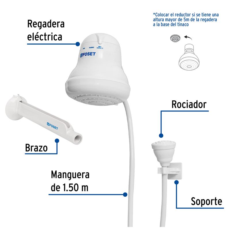 Ducha-electrica-de-4-temperaturas-de-5400W-blanca-de-14.5cm-de-diametro-con-cuerpo-de-PVC.
