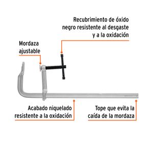 Prensa rápida tipo "F" de 20 pulgadas para USO RUDO con capacidad de presión de 610 kg (1345 lb). - TRUPER EXPERT