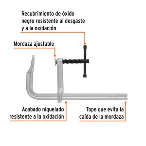 Prensa rápida tipo "F" de 12 pulgadas para USO RUDO con capacidad de presión de 610 kg (1345 lb). - TRUPER EXPERT