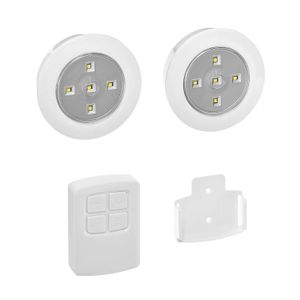 Set de 2 lámparas LED circulares de 2 x 10 cm, con encendido manual e inalámbrico con control remoto; pack x 2 - BLAZING LED