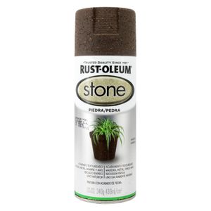 Pintura en spray de color MARRÓN con acabado de piedra; 340 g - RUST OLEUM