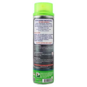 Limpiador de acero inoxidable elimina las superficies metálicas y desinfecta; 360 ml. - KRIK