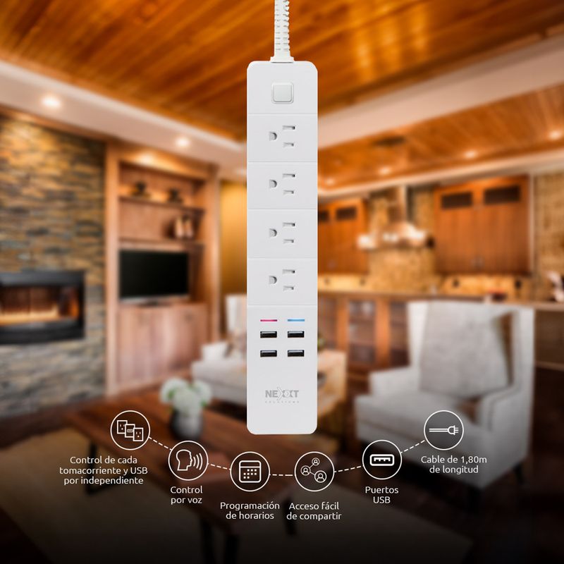 Regleta-inteligente-SMART-WIFI-con-4-tomas---4-USB-110V.