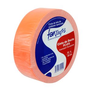 Cinta de ducto naranja fluorescente de 4,8 cm x 55 m super fuerte. - FANTAPE