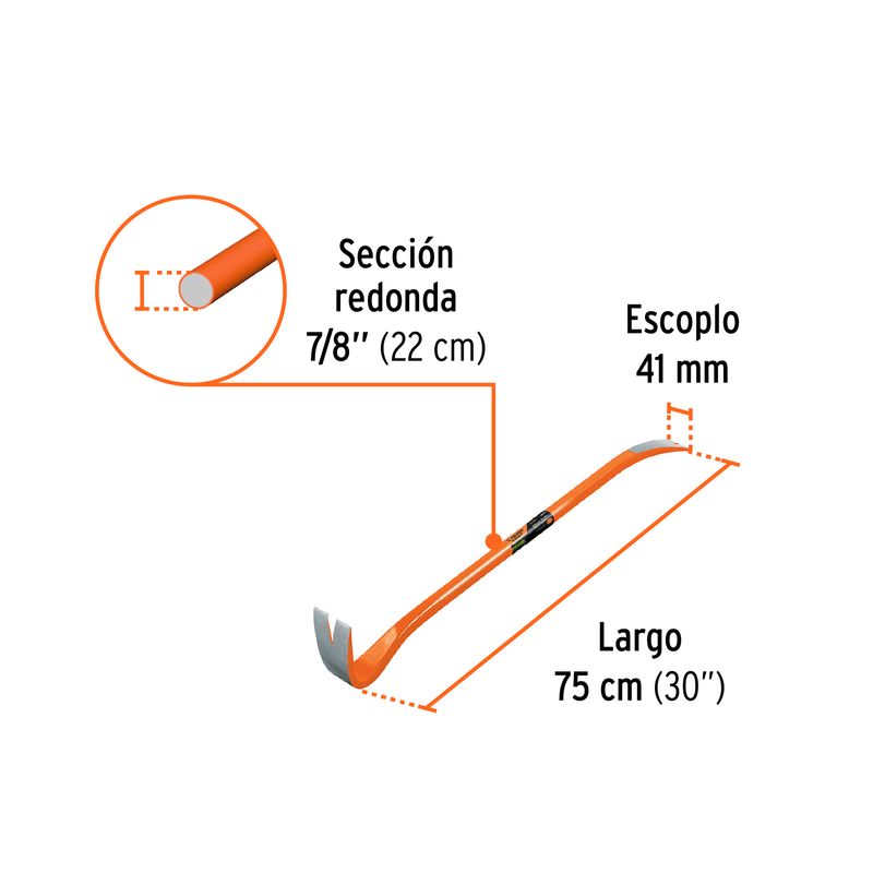 Barreta-pata-de-cabra-de-7-8--x-75-cm-de-largo-con-empuñadura-media-redonda.