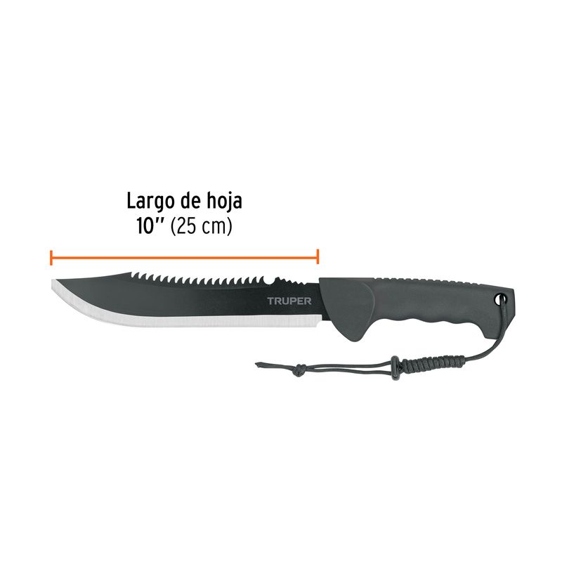 Machete-doble-filo-tactico-de-10-pulgadas-con-sierra-de-4-dpp-y-empuñadura-inyectada.
