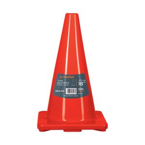 Cono de seguridad de 45 cm sencillo con estructura de PVC. - TRUPER