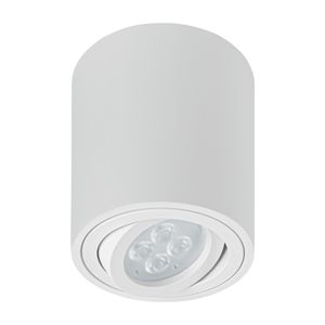Aplique decorativo redondo blanco con spot dirigible (base GU10) para lámparas MR16. - VOLTECK