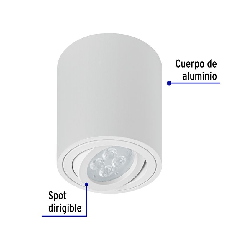 Aplique-decorativo-redondo-blanco-con-spot-dirigible--base-GU10--para-lamparas-MR16.