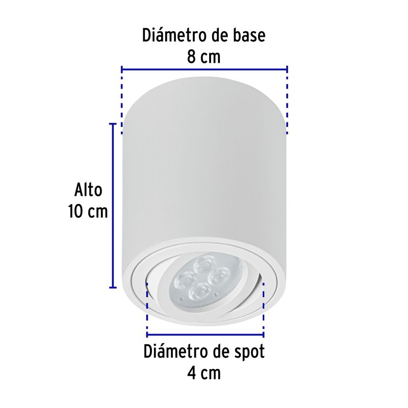 Aplique-decorativo-redondo-blanco-con-spot-dirigible--base-GU10--para-lamparas-MR16.