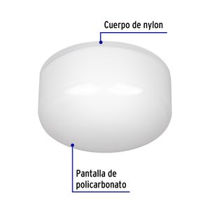 Plafón LED redondo de 15 W con base E26 para sobreponer. - VOLTECK