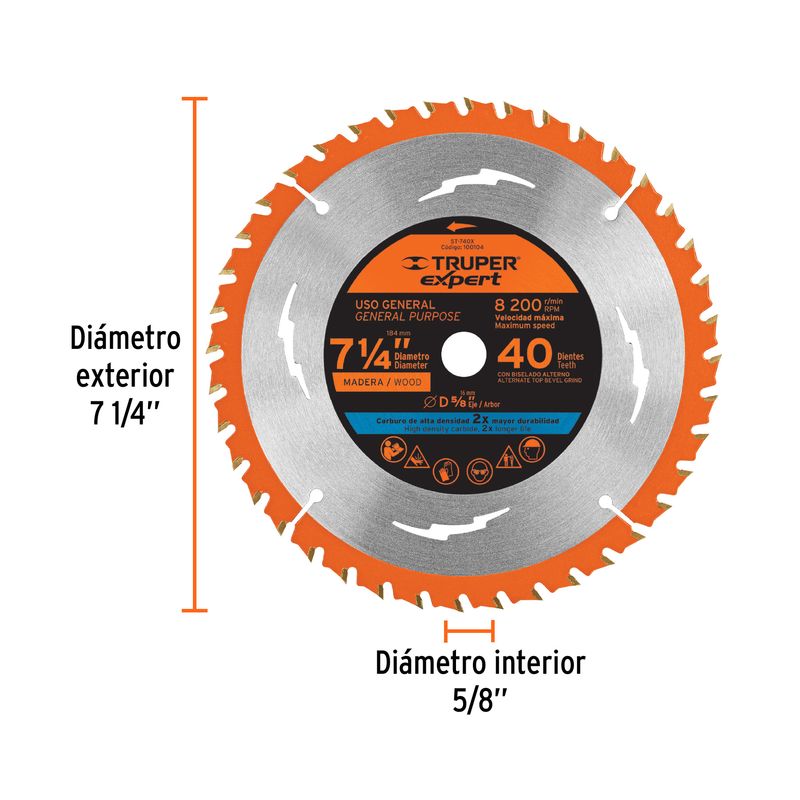Disco-de-corte-de-sierra-de-7-1-4--para-madera-con-centro-de-5-8--con-40-dientes.