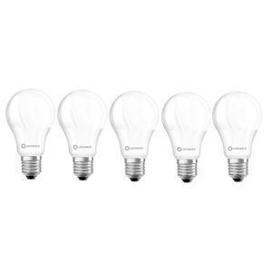 Focos LED E27, 9W, 3000 K, 806 lm, 120-240V, vida útil 25.000 h, luz amarilla cálida. - LEDVANCE