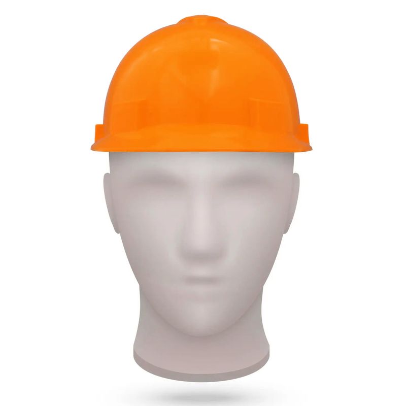 Casco-de-seguridad-industrial-naranja-TIPO-I-CLASE-E-banda-de-sudor-y-sistema-ratchet-de-ajuste-a-cabeza.