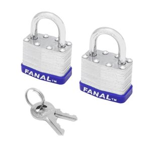 Candado laminado plateado de 50 mm fabricado con placas metálicas de acero que ofrecen máxima seguridad. - FANAL