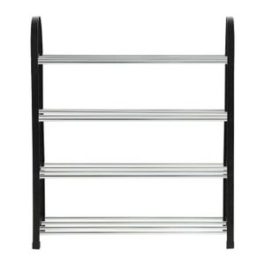 Organizador de zapatos de 4 niveles, estante de plástico y base con tubos de aluminio. - STORAGE SOLUTIONS
