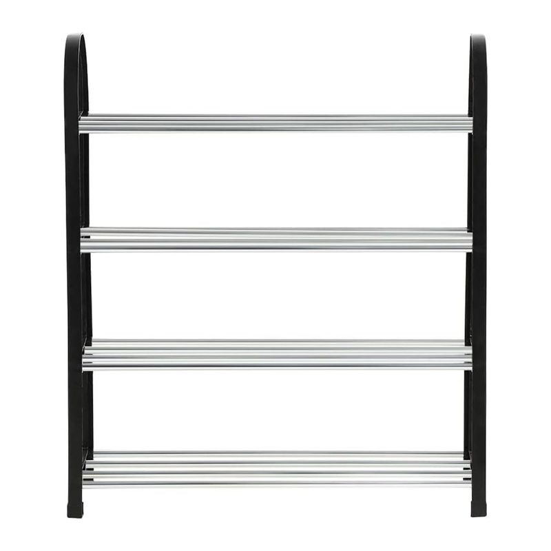 Organizador-de-zapatos-de-4-niveles-estante-de-plastico-y-base-con-tubos-de-aluminio.