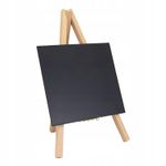 Pizarra-con-tripode-color-negro-fabricada-con-madera-y-PVC-plastico-de-23-x-16-cm.