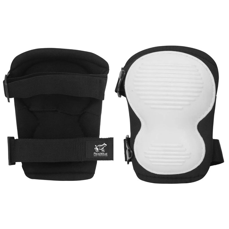 Rodilleras-negro-con-blanco-ajustable-con-cubiertas-PVC-antideslizante.