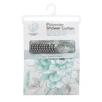Cortina-para-baño-blanco-con-verde-de-180-x-180-cm-con-diseño-FLOR-VERDE.