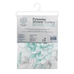 Cortina-para-baño-blanco-con-verde-de-180-x-180-cm-con-diseño-FLOR-VERDE.
