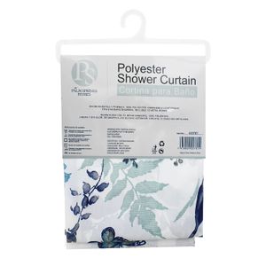 Cortina para baño blanco de 180 x 180 cm con diseño FLORES. - PALM SPRINGS HOMES