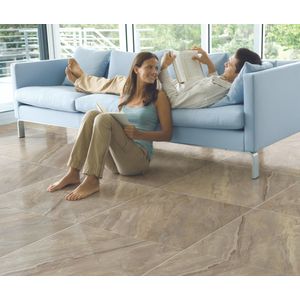 Piso Marmol Vizcaya Beige Caras Diferenciadas 60x60 con tecnología de Impresión Digital (High Definition HD). - CORONA