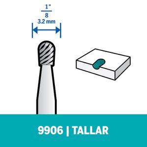 Fresa De Tallado De Punta Oval De 1/8" 3,2mm (Modelo 9906) - DREMEL